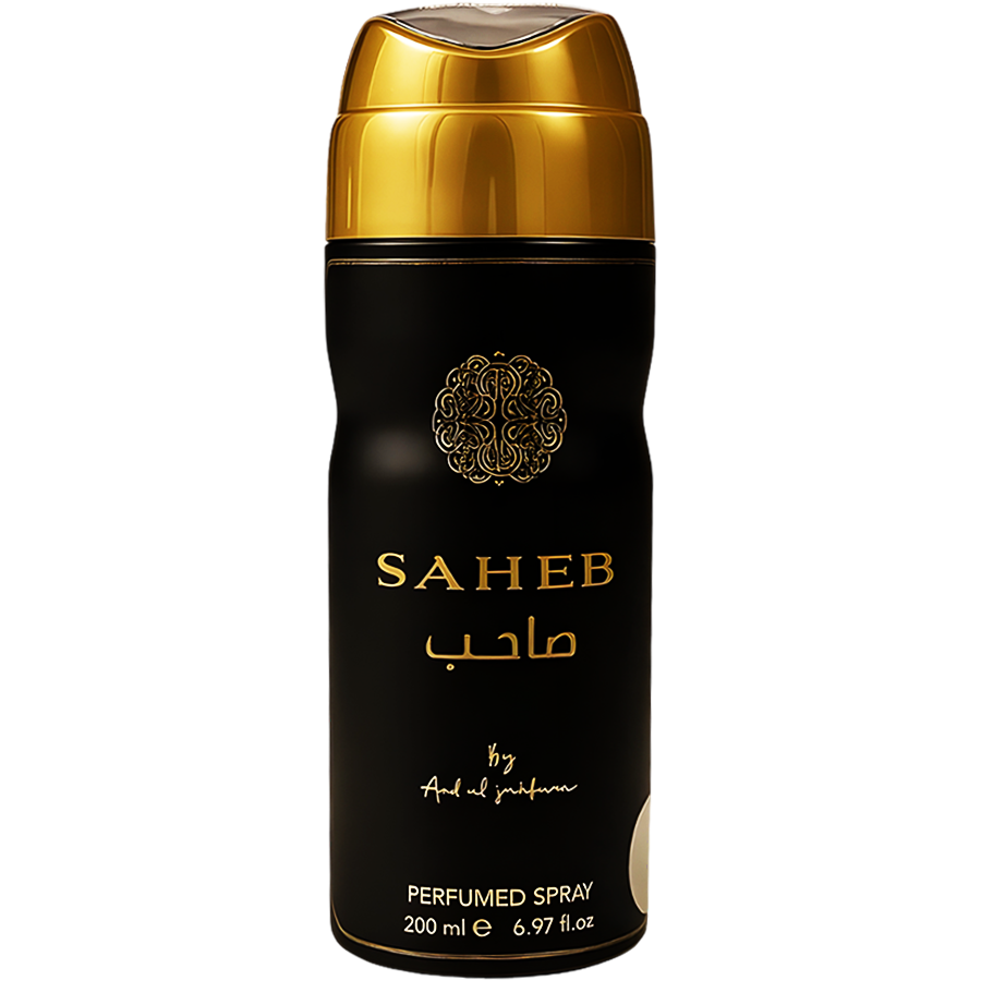 اسپری بدن صاحب از برند ارض الزعفران (ARD AL ZAAFARAN SAHEB Body Spray 200ml) اسپری صاحب مشکی